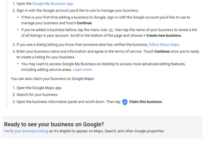 Google Business Page